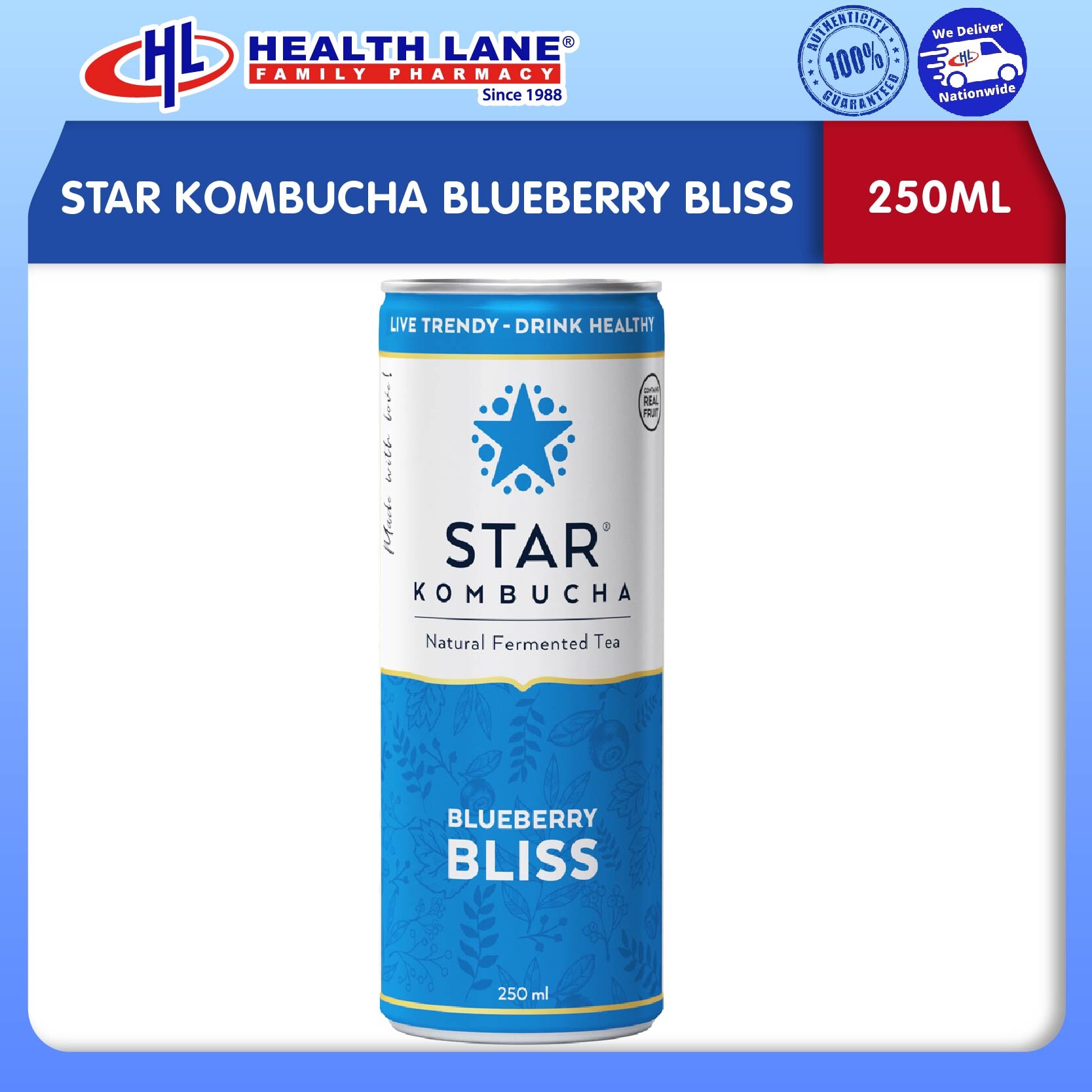 STAR KOMBUCHA BLUEBERRY BLISS (250ML)